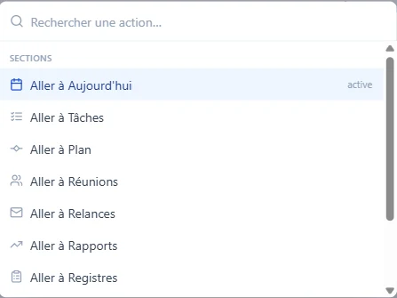 La palette de commandes de ScopeGuild
